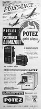 1957 PRESS ADVERTISEMENT POTZ GAS OIL STOVE AVIATION QUALITY 