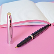 Vintage Ink Pen Piston Cartridge - Black & Silver Color - Brand AA