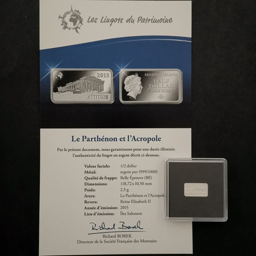 Lingot argent 999 be - 999‰,