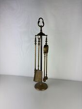 Beautiful fireplace servant, fire kit, 3 pieces in gilded brass