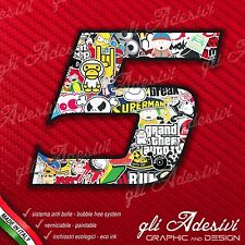 Autocollant Stickers NUMÉRO 5