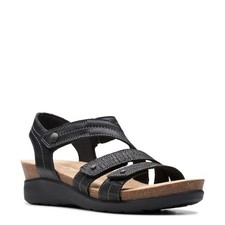 Women's Clarks, Calenne Clara Sandal 26177032 Black Combi LEATHER