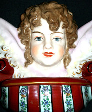 ANTIQUE GERMAN ART DECO DRESDEN DRESSEL & KISTER CHERUB ANGEL PORCELAIN FIGURINE
