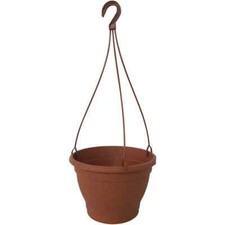 1x Lampe Suspendue Ø 25 x 17cm Terre Cuite Bac à Plantes en Plastique Fleurs