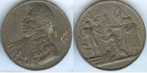 Médaille table charles x - médaille,