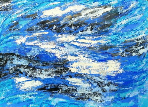 Tableau abstrait lumineux - abstrait,