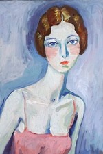 jeune femme -    huile sur