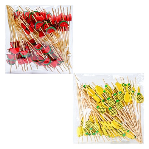 Pique fruits bambou - 2x(pique-fruits, pique-bambou