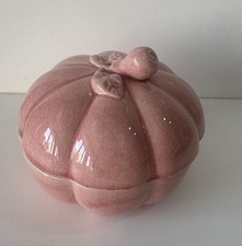 Boite Bonbonnière Forme Citrouille En Faïence De Charolles Rose Craquelé Vintage