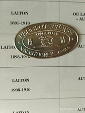 ECUSSON PLAQUE LAITON NICKELE POUR MOULIN  à CAFÉ MURAL PEUGEOT FRÈRES