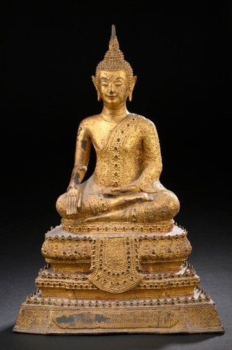 Statue bouddha bronze - statue,
