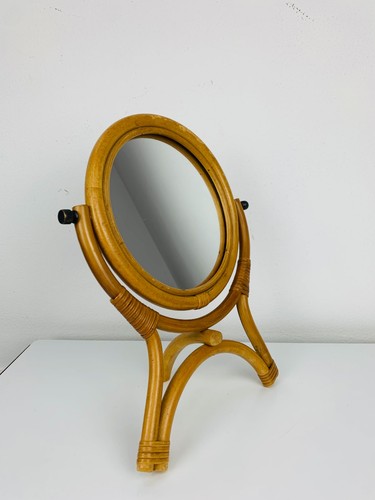 Miroir rotin sur pied - sur, à