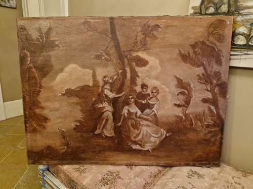 Ancienne grande peinture huile - ancienne,