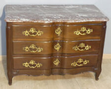 Louis XV era solid mahogany chest of drawers, marble top, 18th century