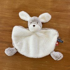 doudou plat lapin chien blanc