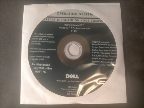 Dvd dell réinstallation - dvd,