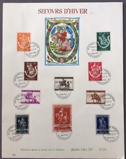 Feuillet de Belgique 1er jour Secours d'hiver 5.12.1942