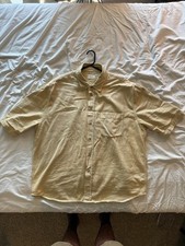 [25SS Retail $590] LEMAIRE MEN Size 50 Custard Short Sleeve Denim Shirt