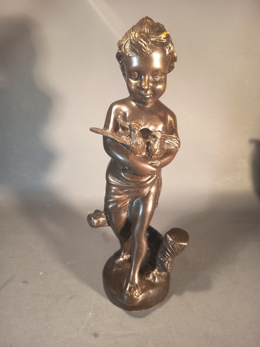 Statue bronze enfant aux - bronze,