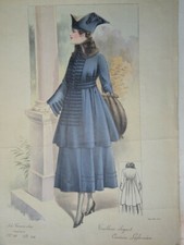 BELLE GRAVURE DE MODE COULEUR