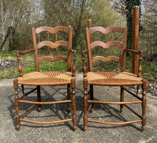 Fauteuils paillés de - 2,