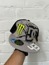 Monster Energy DC Shoes Ken Block Flat Brim Cap Size 7 1/4 (58 cm) Gray Black #4