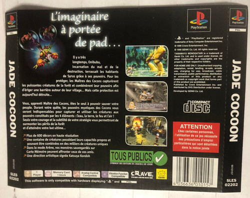 Jaquette arrière originale