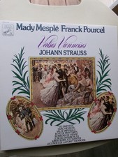 33t Mady Mesplé Franck Pourcel, valses viennoises Johann Strauss, dédicace 1971