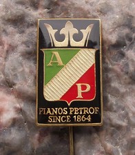 Vintage AP Antonin Petrof Pianos Czech Piano Makers Crest Pin Badge