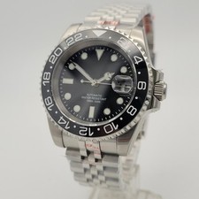 Men's Custom Luxury Black Divers Watch. Seiko TMI NH35 Automatic Movement  10ATM