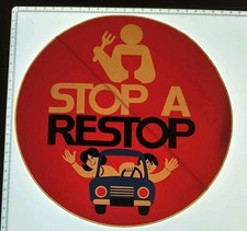 Vintage 70s Stop A Restop Sticker Stickers 
