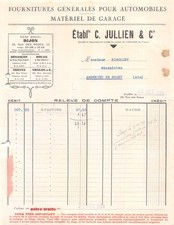 1934 FOURNITURES GENERALES POUR AUTOMOBILES MATERIEL DE GARAGE ETS C JULLIEN