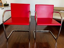 Knoll tubular Brno chairs. Reupholstered by Classic Design of LA. Ex condition
