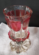 19th Bohemian Glass Cup Ground Crystal Monument Decor in 6 Cartridges