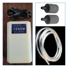 Pompe Air Aquarium  ac 6600 resun Aquarium complete 2 sorties+ tuyau+diffuseur