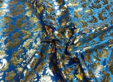 tissu Velours bleu motifs