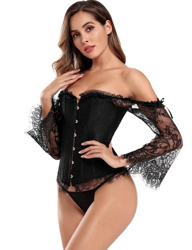 Corset noir avec - coutures, et