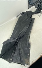 Pro Rider Men's Black Leather Open Seat Chaps Riding Pants Size S