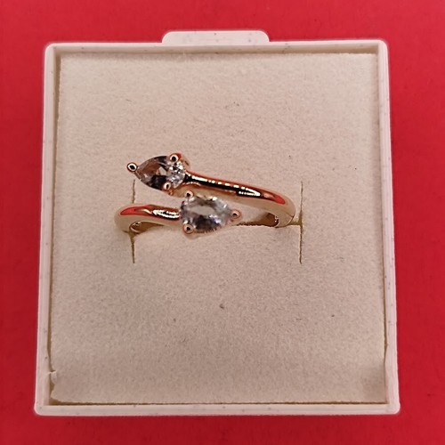 Bague duo strass