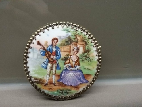 Ancienne broche porcelaine - en,