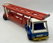 Camion porte-auto en plastique, 42 cm - Jouet JEAN HOEFLER W. Germany - 1970/80s