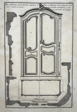 Plan Elevation ARMOIRE Cintree GRAVURE Architecture MEUBLES XVIII°