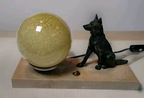 Ancienne lampe chien berger - lampe,