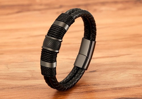 Bracelet cuir tissé pour - en,