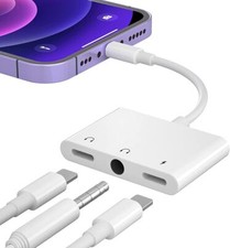 Adaptateur 3 en 1 Convertisseur Ecouteur 3,5mm pour iPhone 13 Pro 12 11 XR iPad