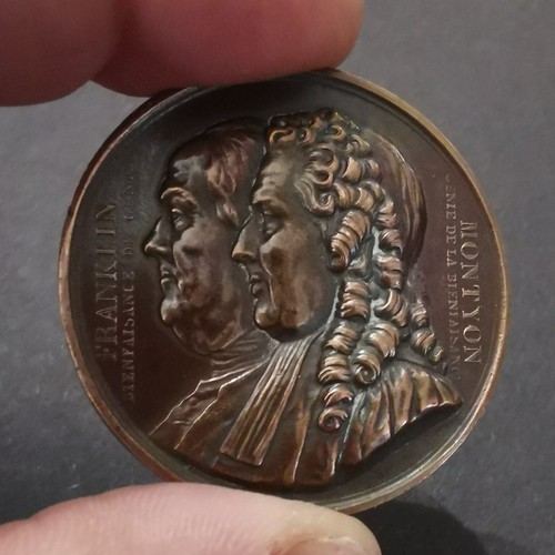 Médaille societe franklin - societe, /
