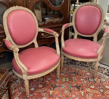 Pair of Louis XVI Style Painted Fauteuils Ca. 1870