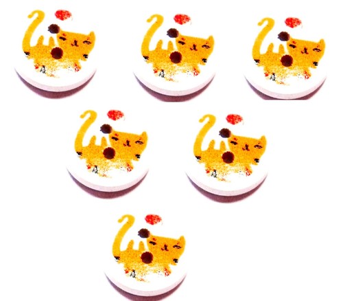 Lot boutons bois rond - lot,
