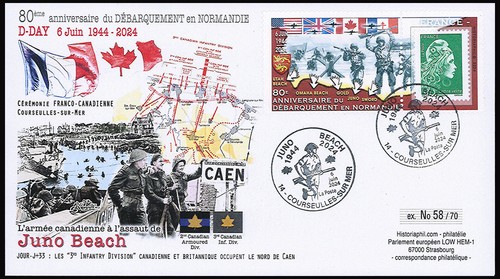 Deb24 fdc france d day - deb24-6:,