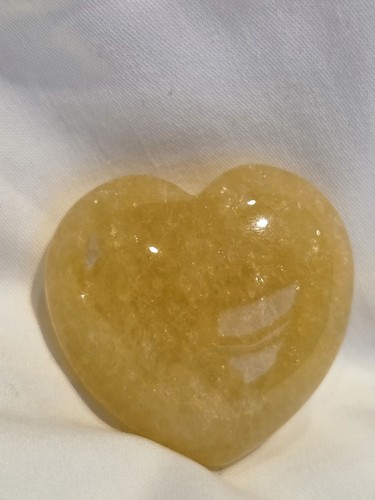 Coeur calcite jaune 30mm - coeur,